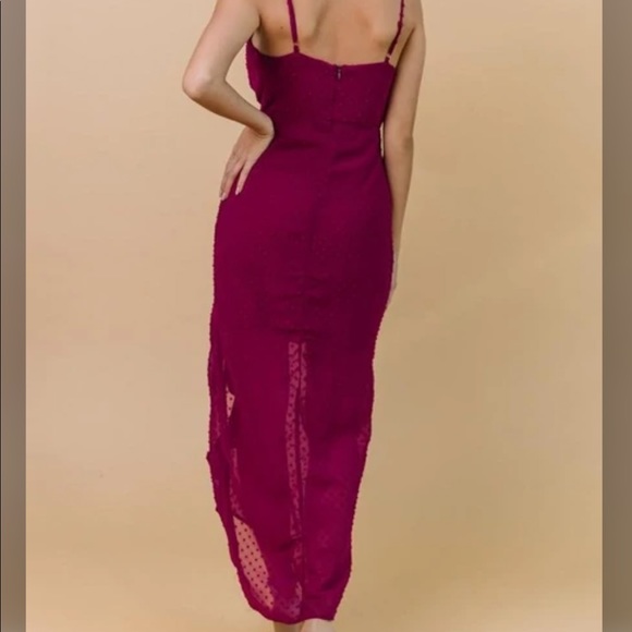 COPY - Kailey Dotted Maxi Dress | Berry - Picture 2 of 3